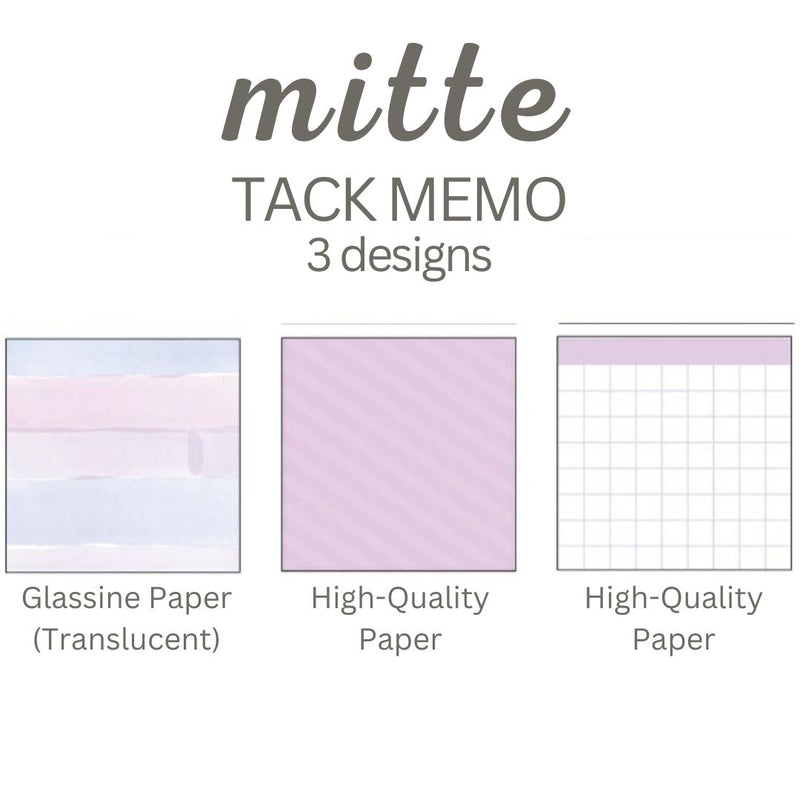 Sun-Star Mitte Tack Memo Square Block Sticky Notes - Light Purple