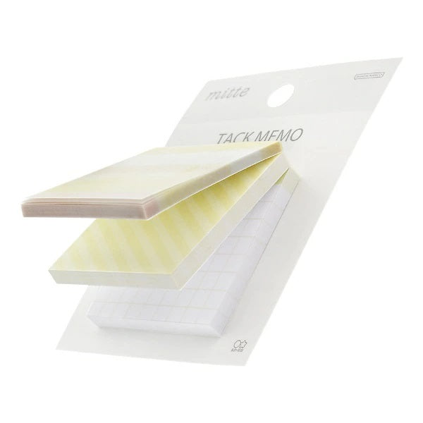 Sun-Star Mitte Tack Memo Square Block Sticky Notes - Cream Yellow