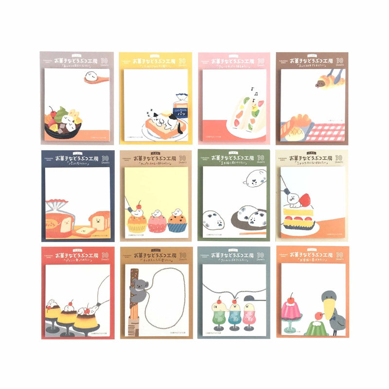 Furukawa Paper Works Sweets Animal Workshop Sticky Notes - Strawberry Cake