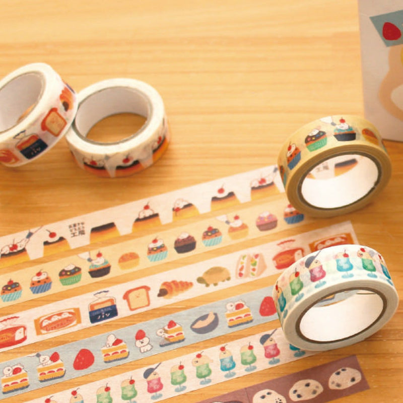 Furukawa Paper Works Sweets Animal Workshop Washi Tape - Strawberry Cake