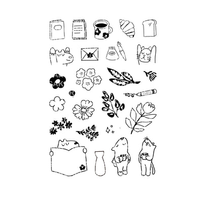 Sakuralala x Paper Plant Co Clear Stamps - Vincent's Plants & Coffee