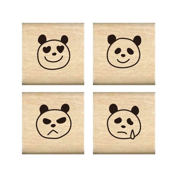 Kodomo No Kao Bullet Journal Stamp 4 Pieces Set Vol.2 - Panda Feeling