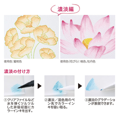 Shachihata Iromoyo Water-Based Colour Brush Pen Set - Honoka