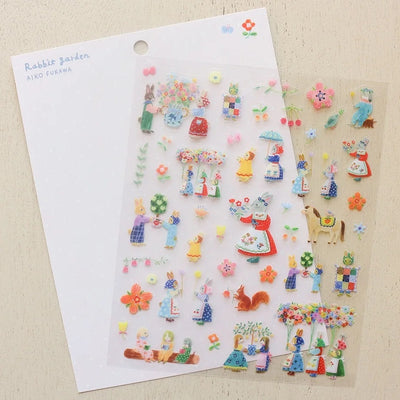 Cozyca Products x Aiko Fukawa Clear Sticker - Rabbit Garden