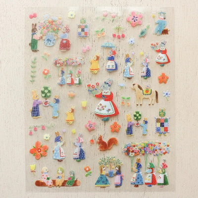 Cozyca Products x Aiko Fukawa Clear Sticker - Rabbit Garden