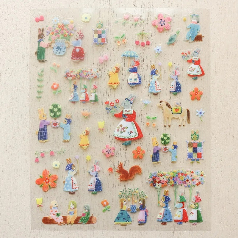 Cozyca Products x Aiko Fukawa Clear Sticker - Rabbit Garden