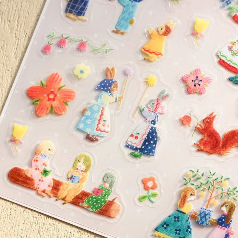 Cozyca Products x Aiko Fukawa Clear Sticker - Rabbit Garden