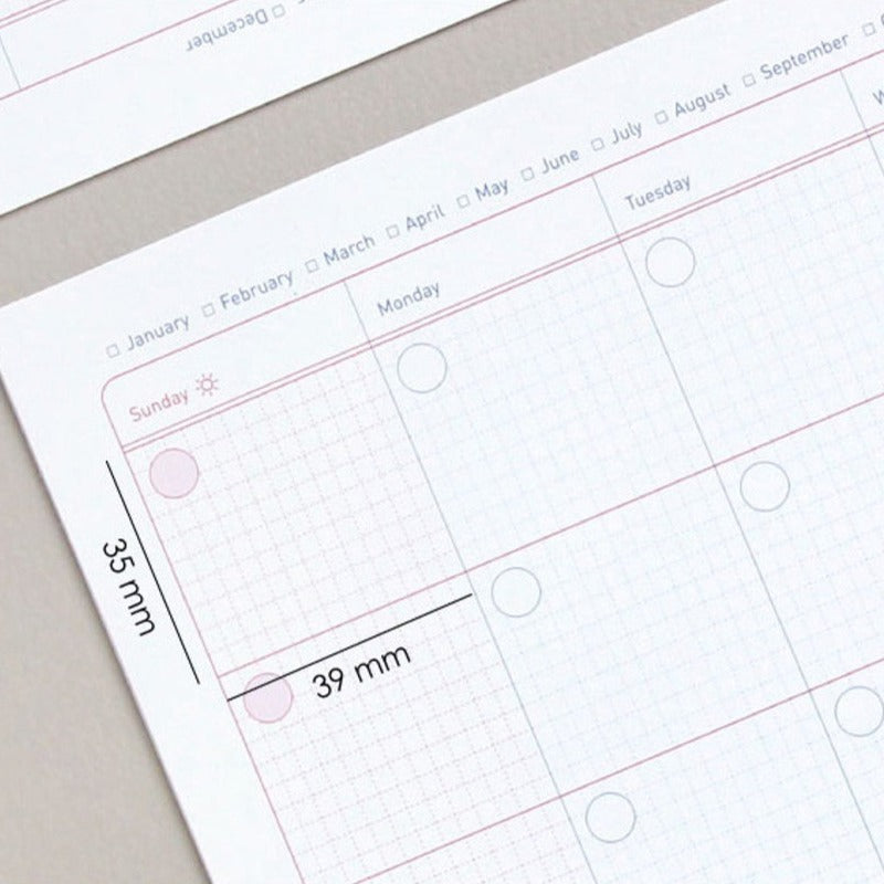 Jam Studio A4 Monthly Desk Pad & Refills