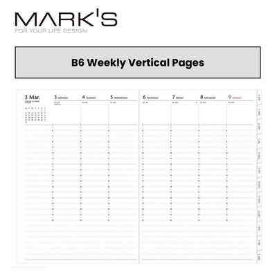 Mark's 2025 EDiT B6 Weekly Vertical Planner Refill