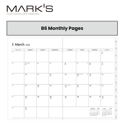 Mark's 2025 EDiT B6 Weekly Vertical Planner Refill