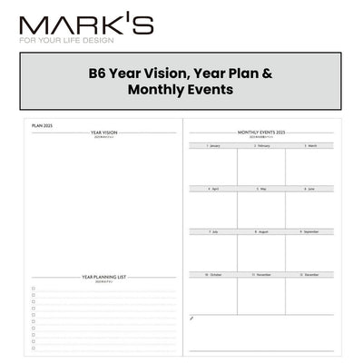 Mark's 2025 EDiT B6 Weekly Vertical Planner Refill