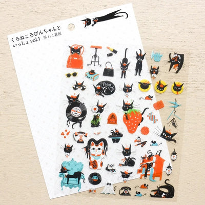 Cozyca Products x Kuroneco Design Clear Sticker - Black Cat Robin and Company vol.1