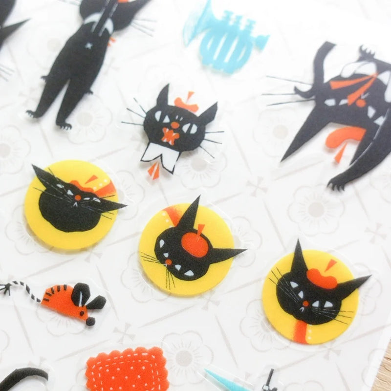 Cozyca Products x Kuroneco Design Clear Sticker - Black Cat Robin and Company vol.1