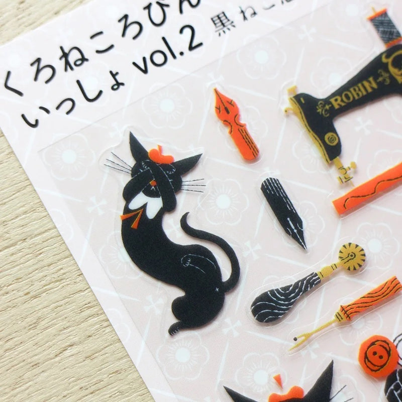 Cozyca Products x Kuroneco Design Clear Sticker - Black Cat Robin and Company vol.2