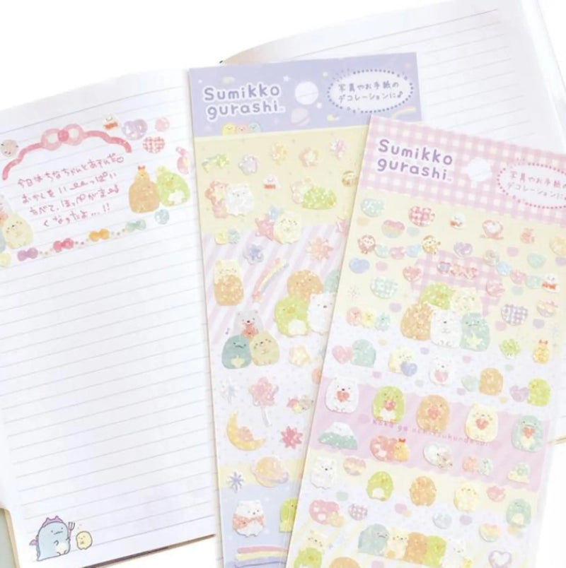 San-X Sumikkogurashi Sticker Sheet - Ribbon Party