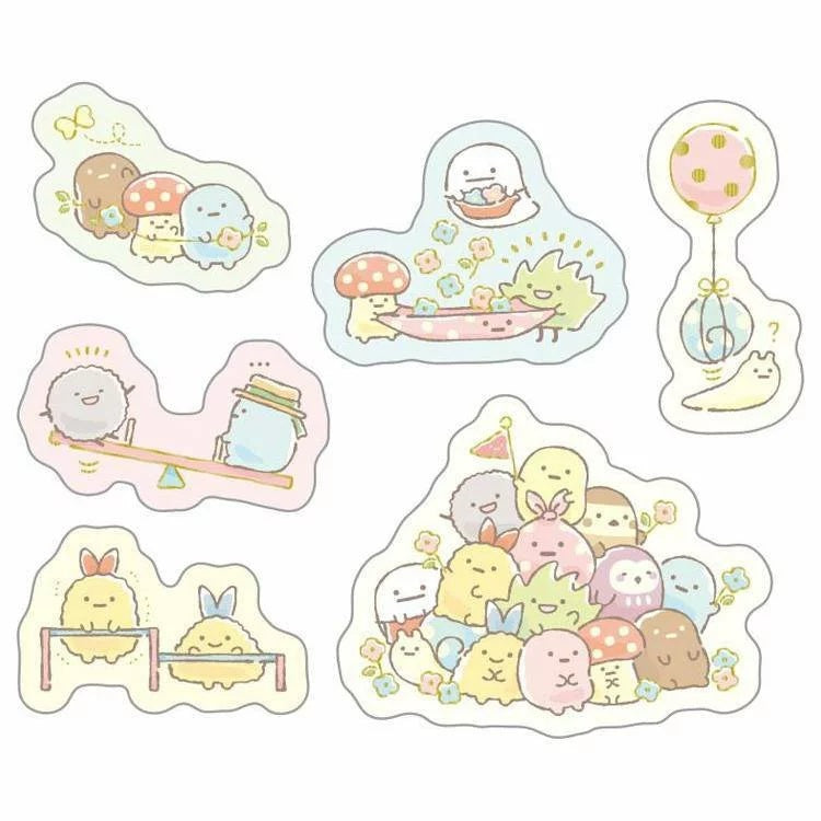 San-X Sumikkogurashi Sticker Sheet - Playground Blue