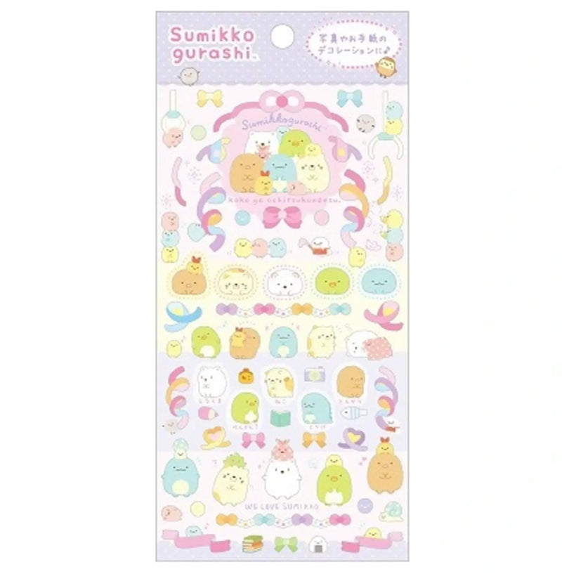 San-X Sumikkogurashi Sticker Sheet - Ribbon Party