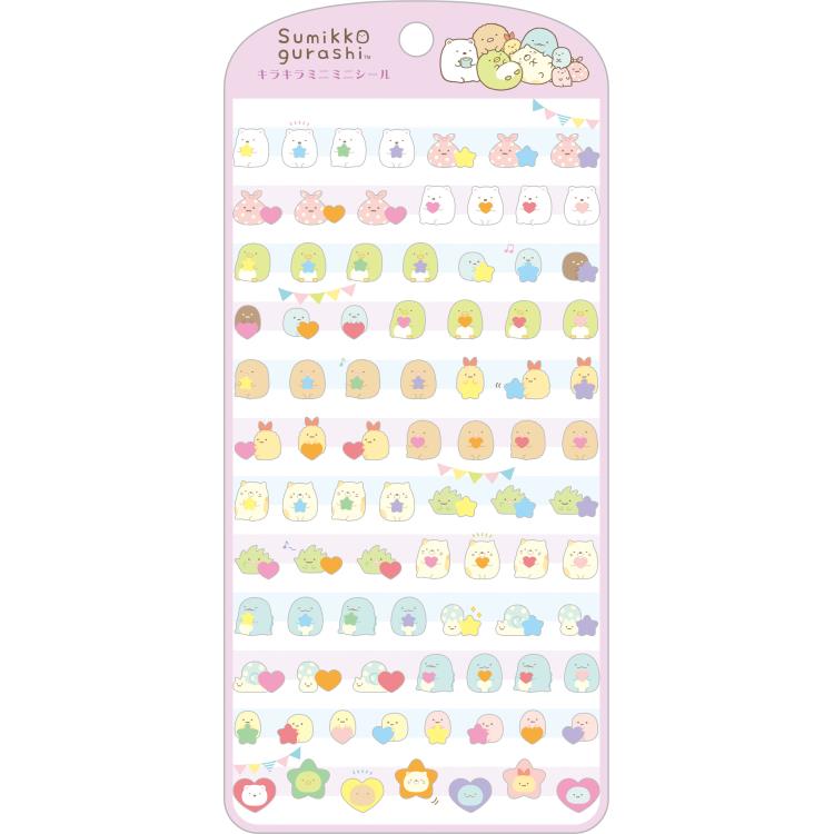 San-X Sumikkogurashi Sticker Sheet - Heart & Stars