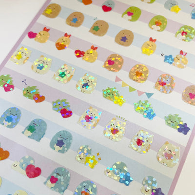 San-X Sumikkogurashi Sticker Sheet - Heart & Stars