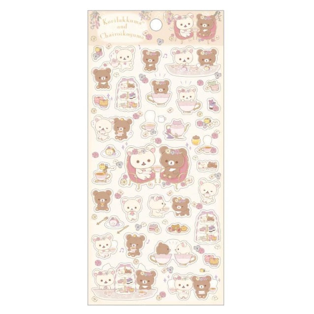 San-X Rilakkuma Sticker Sheet - Flower Tea Time