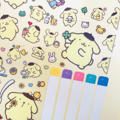 Sanrio Index L Holder 5 Pieces with Stickers - Pompompurin