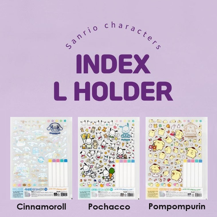 Sanrio Index L Holder 5 Pieces with Stickers - Pompompurin