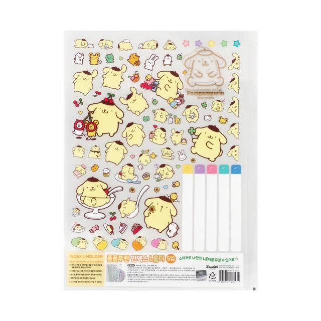 Sanrio Index L Holder 5 Pieces with Stickers - Pompompurin