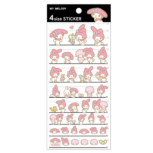 Sanrio x Kamio Japan 4 Size Sticker Sheet - My Melody