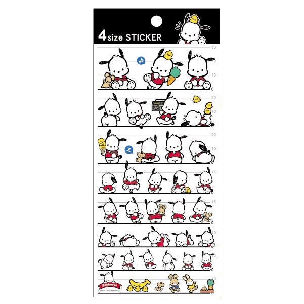 Sanrio x Kamio Japan 4 Size Sticker Sheet - Pochacco