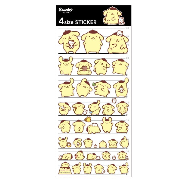 Sanrio x Kamio Japan 4 Size Sticker Sheet - Pompompurin