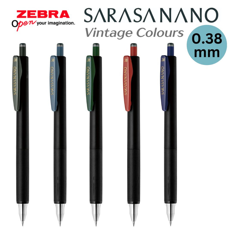 Zebra SARASA NANO Gel Pen 0.38mm - Vintage Colours