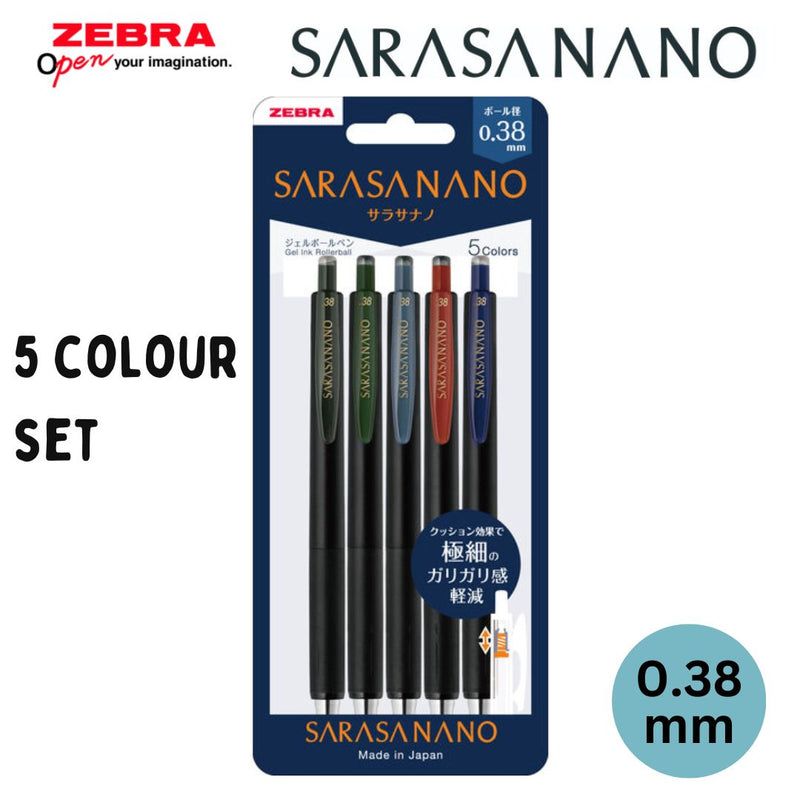 Zebra SARASA NANO Gel Pen 0.38mm - Vintage Colours