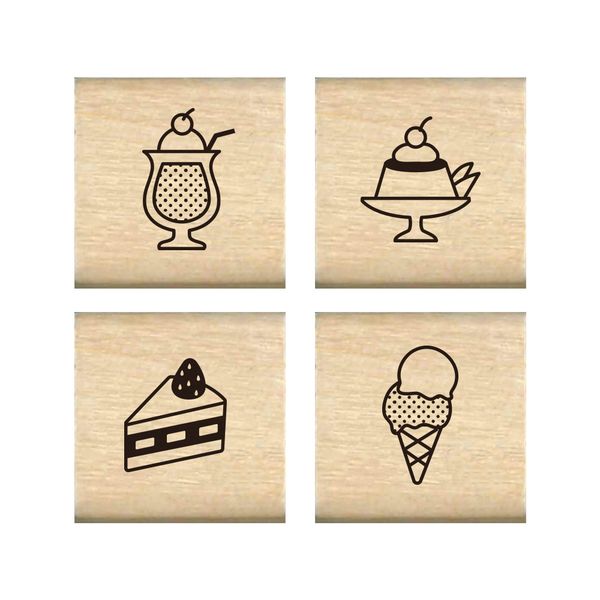 Kodomo No Kao Bullet Journal Stamp 4 Pieces Set Vol.2 - Sweets