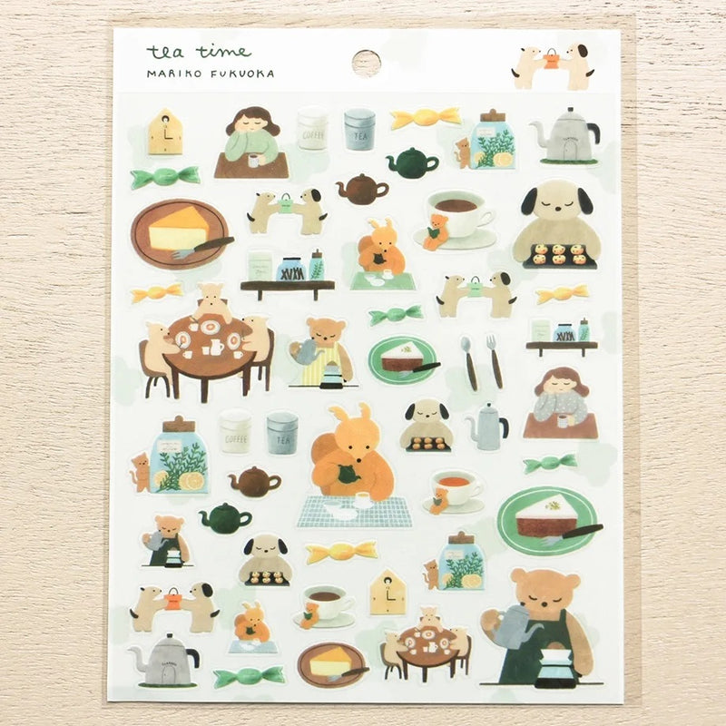 Cozyca Products x Mariko Fukuoka Clear Sticker - Tea Time