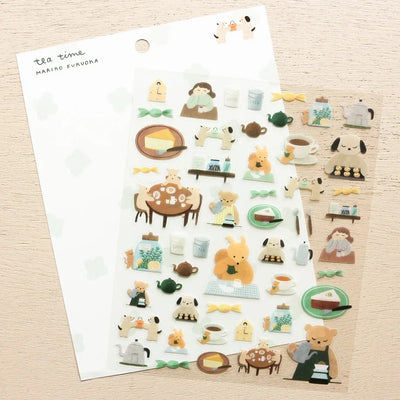 Cozyca Products x Mariko Fukuoka Clear Sticker - Tea Time