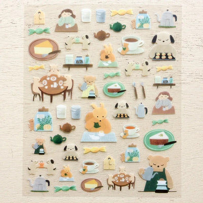 Cozyca Products x Mariko Fukuoka Clear Sticker - Tea Time