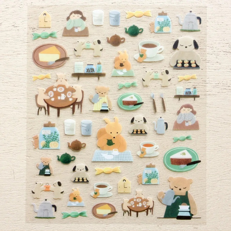 Cozyca Products x Mariko Fukuoka Clear Sticker - Tea Time