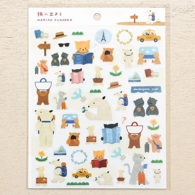 Cozyca Products x Mariko Fukuoka Clear Sticker - Let's go on a Trip