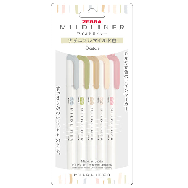 Zebra MILDLINER Double Ended Highlighter Set - Natural