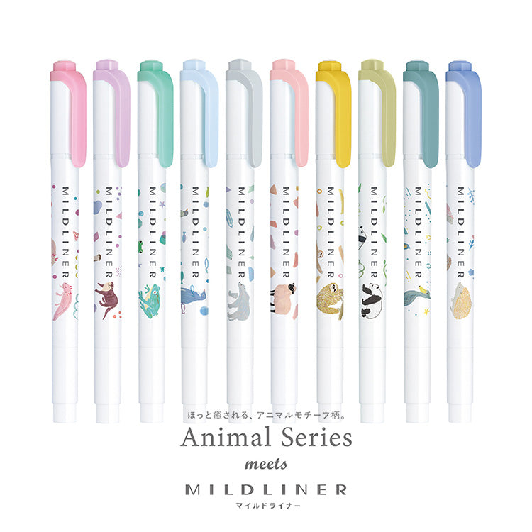 [Limited Edition] Zebra MILDLINER Double Ended Highlighter - Animal Series