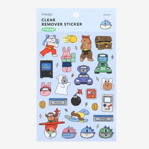 Dailylike My Buddy Clear Remover Sticker - 08 Game