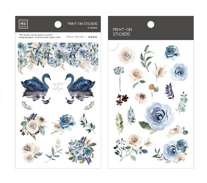 MU Lifestyle Print-On Stickers - 032 Blue Night Roses