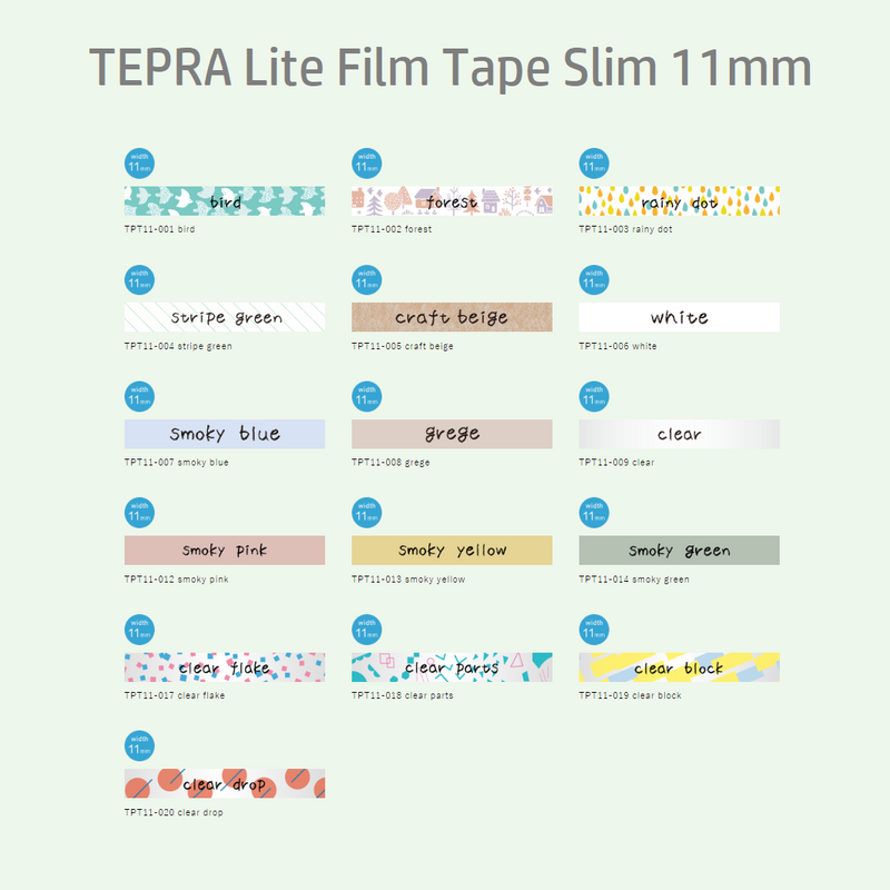 King Jim Tepra Lite Film Tape Die-Cut - Clear Drop (11mm)