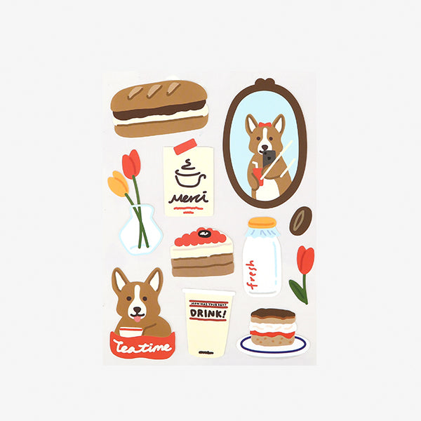 Dailylike Remover Sticker - 13 Cafe Corgi