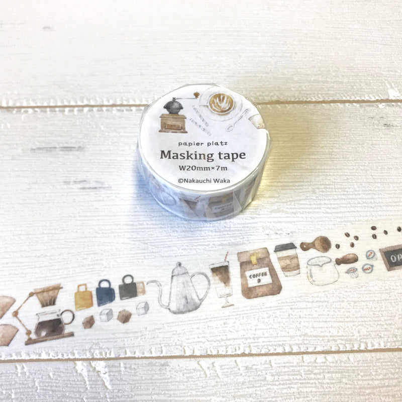 Papier Platz x Nakauchi Waka Masking Tape - Coffee