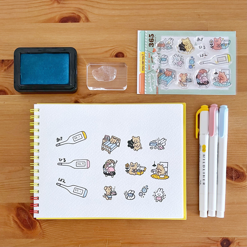 [LIMITED EDITION} Sakuralala x Igloo*Dining* 365™ Clear Stamps - May Set with Washi Sheets