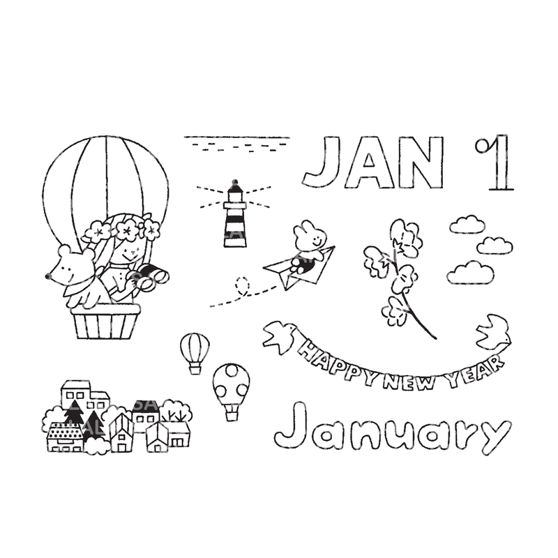 Sakuralala x Igloo*Dining* 365™ Clear Stamps - January