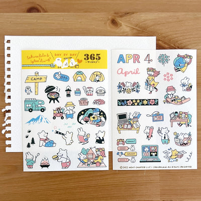 [LIMITED EDITION} Sakuralala x Igloo*Dining* 365™ Clear Stamps - April Set with Washi Sheets