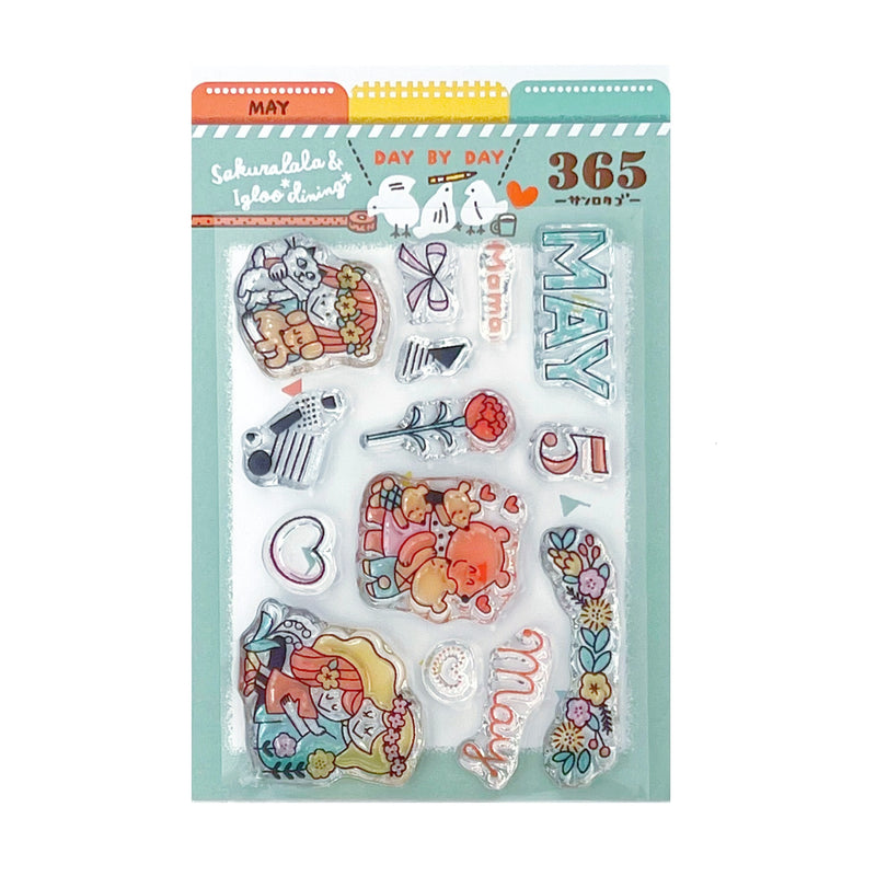 [LIMITED EDITION} Sakuralala x Igloo*Dining* 365™ Clear Stamps - May Set with Washi Sheets