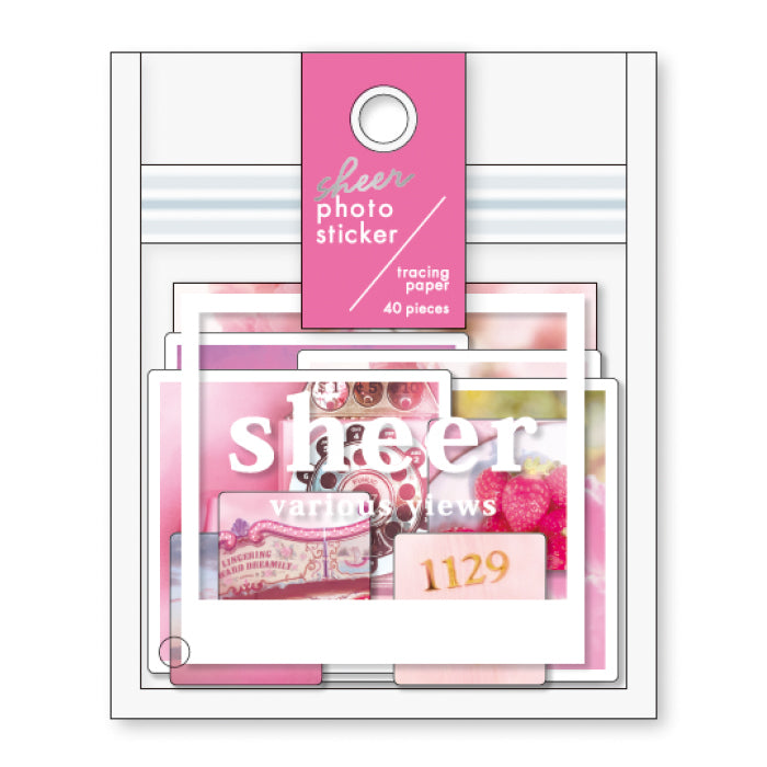 Mind Wave Sheer Photo Sticker Tracing Paper - Pink